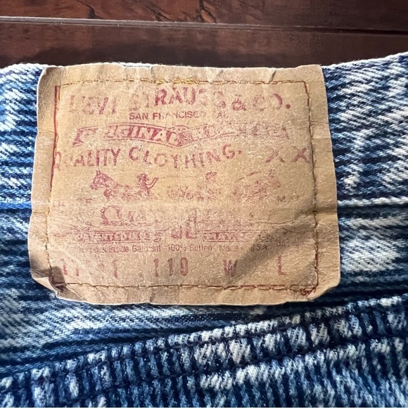 VINTAGE Levi’s Denim High Rise Straight Leg Button Fly Railroad Stripe Size 7 - Picture 9 of 12